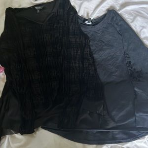 2-Vera Wang/Simply Vera, Womens Tops, PL & XS, Like New,1blk 1 Nvy Blue W/floral